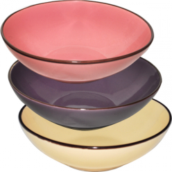 3632-3 Салатник 17,5 см Мікс коричневий ободок