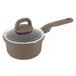 Ківш Con Brio сірий зі скляною кришкою 1,4 л CB 1627 gray