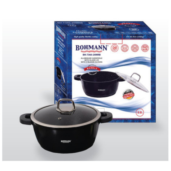 Каструля з мармуровим покриттям Bohmann 3,9 л (індукція) BH 7360-24