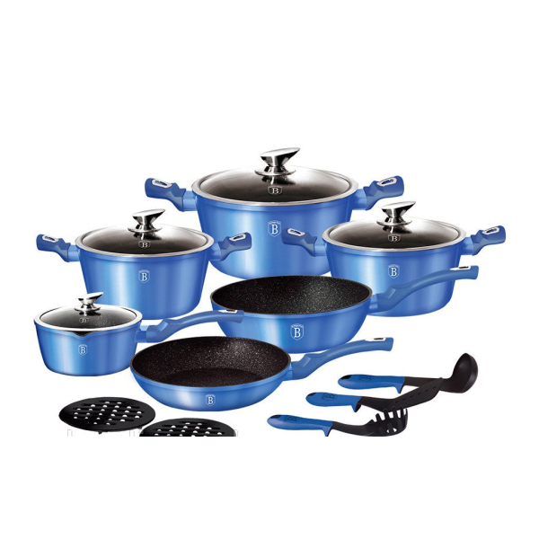 Набір посуду Bohmann Metallic Line Royal Blue 15 пр. BH 1659N 
