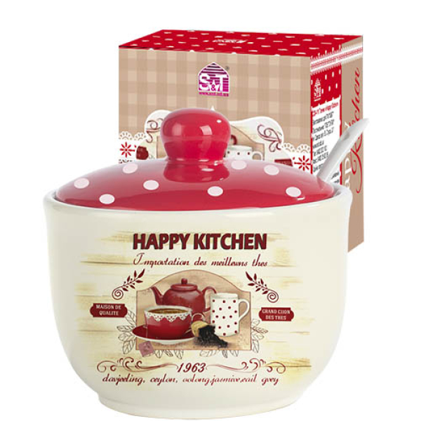 Цукорниця з ложкою S&T 450 мл  Happy Kitchen (2242-11)