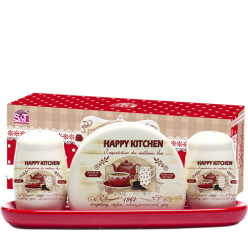 Набір для спецій із серветницею S&T на підставці Happy Kitchen (6912-11)