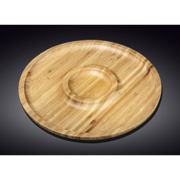 WL 771048 Блюдо кругле  2 секції 30,5 см Bamboo