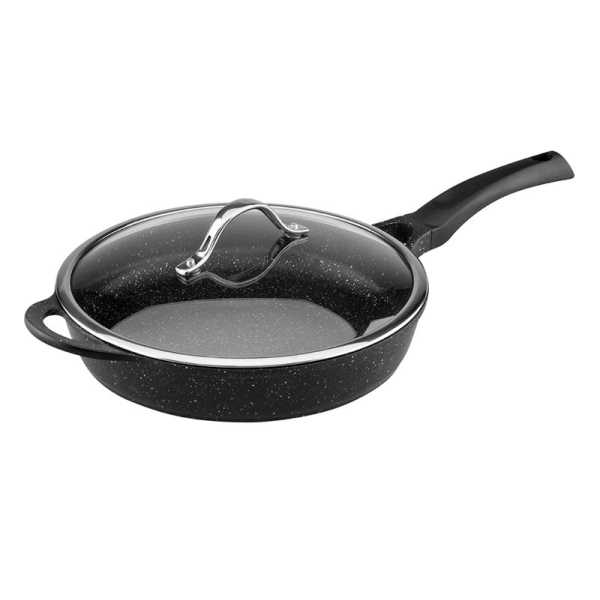 Сковорідка Vinzer Premium Granite Induction з кришкою28 см  (89455)