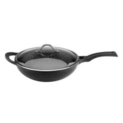Сковорідка-вок Vinzer Premium Granite Induction з кришкою32 см  (89456)